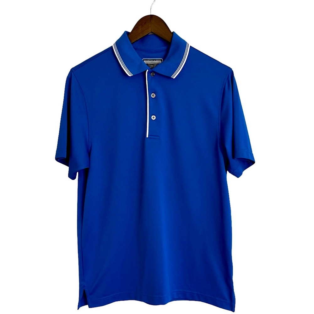 Round Tree and Yorke blue short sleeve performance 
polo men’s medium
